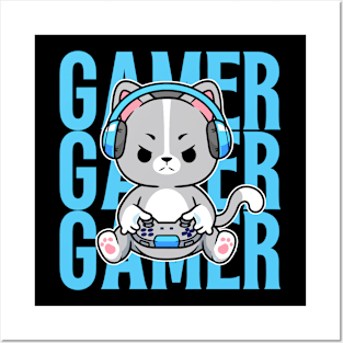 Gamer Cat Posters and Art